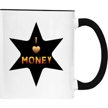 Hrnek malý barevný s potiskem I love money