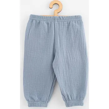 Kojenecké mušelínové kalhoty New Baby Feeling modrá 86 (12-18m)