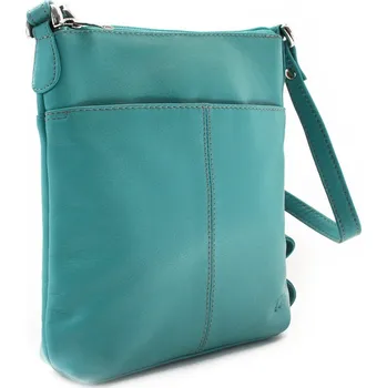 Kabelka Arwel Kožená zipová minikabelka - česká výroba; tyrkysová
