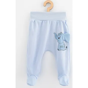 Dupačky Kojenecké bavlněné polodupačky New Baby Happy Elephant blue 68 (4-6m)