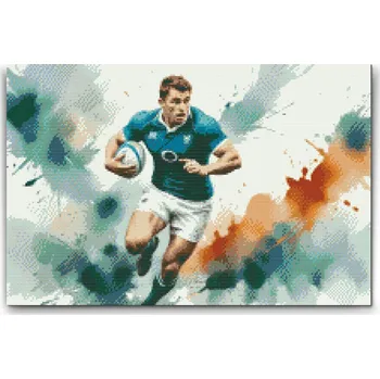 Diamantové malování Diamantové malování - Rugbista Velikost: 40x60cm, Rámování: Pouze srolované plátno, Diamanty: Čtvercové