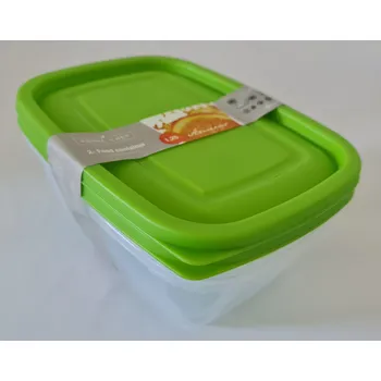 Dóza na potraviny Box-sada 2ks, 1,25l HAPPY COL., zelená, plast