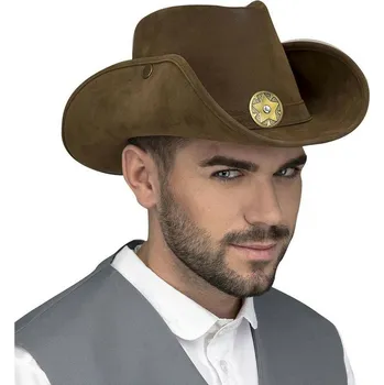 Karnevalová paruka Kovbojský klobouk My Other Me Kaštanová Hvězda (59 cm)