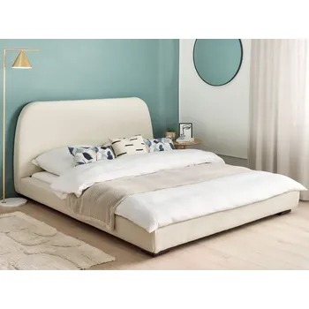 Postel Vodní postel světle béžová látkové čalounění polyester 160 x 200 cm lamelový rošt s čelem moderní tradiční styl ložnice Beliani