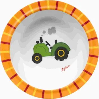 Melamin baby mistička traktor se silikonem (15,5 cm) sigikid