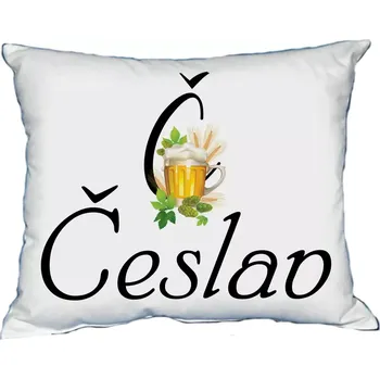 Dekorativní polštářek Polštář s pánským jménem ČESLAV (polštářek pánské jméno )