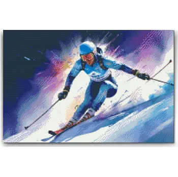 Diamantové malování Diamantové malování - Alpské lyžování Velikost: 40x60cm, Rámování: Pouze srolované plátno, Diamanty: Čtvercové
