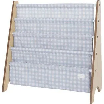 Hračka pro nejmenší 3 SPROUTS Stojan na knížky Recycled 3 Sprouts Gingham/ Blue