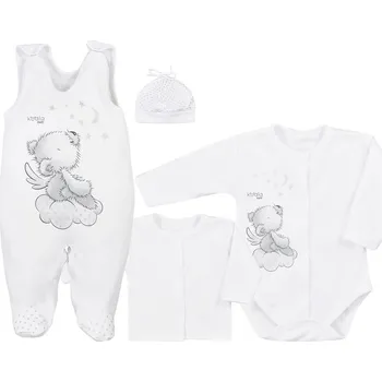 Kojenecké oblečení 4-dílná kojenecká souprava Koala Angel bílá 56 (0-3m)