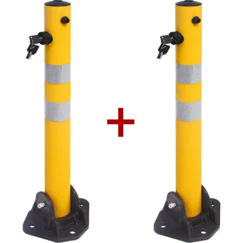 parkovací zábrana Parkovací zahrazovací sloupek, sklopný 1+1 ZDARMA, plastový, výška 700 mm, žlutá