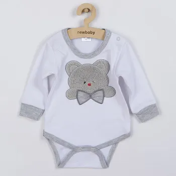Kojenecký body Luxusní kojenecké body s dlouhým rukávem New Baby Honey Bear s 3D aplikací 68 (4-6m)