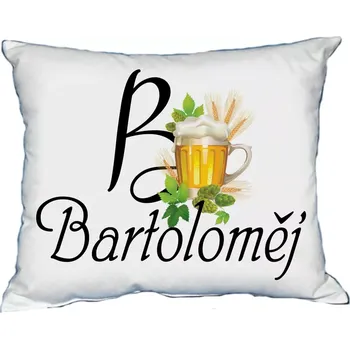 Dekorativní polštářek Polštář s pánským jménem BARTOLOMĚJ (polštářek pánské jméno )