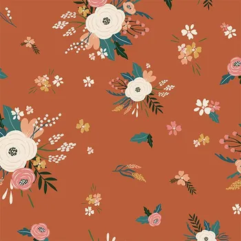 Designová ekokůže (koženka) s potiskem skořicové květiny