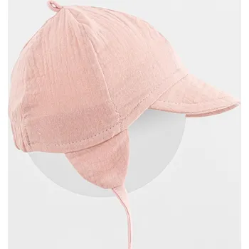 Kojenecká čepice Dětská letní mušelínová čepička s kšiltem New Baby růžová 68/74