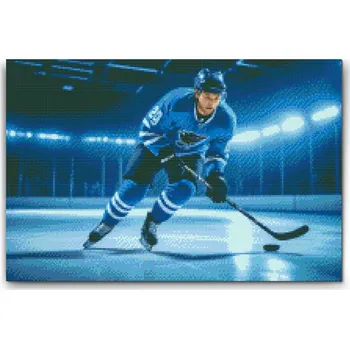 Diamantové malování Diamantové malování - Lední hokej Velikost: 40x60cm, Rámování: Pouze srolované plátno, Diamanty: Čtvercové