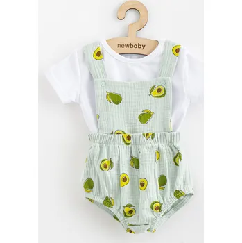 Kojenecká souprava Mušelínový kojenecký set Kraťasy a Tričko New Baby Avocado 62 (3-6m)