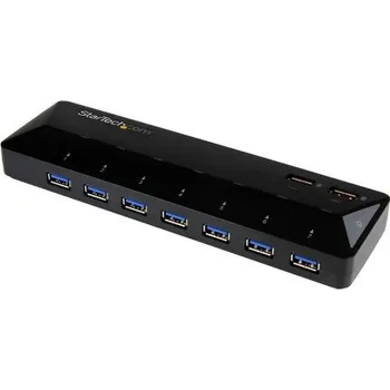 USB hub Rozbočovač USB ST93007U2C, standard: USB 3.0, počet portů USB: 7 Adaptér střídavého proudu, typ USB: USB A StarTech.com