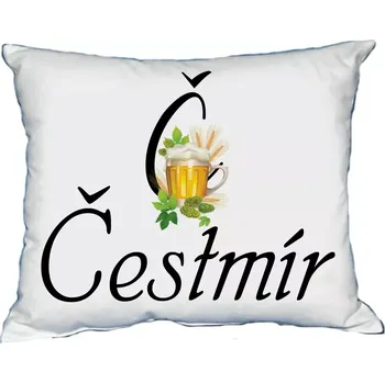 Dekorativní polštářek Polštář s pánským jménem ČESTMÍR (polštářek pánské jméno )