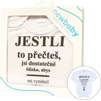 Body s potiskem New Baby ..vyměnit plínku.. - dárkové balení 50