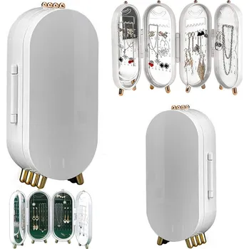 Šperkovnice VERK GROUP Bílá šperkovnice se zrcadlem a prostorným úložným prostorem