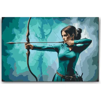 Malování podle čísel - Lukostřelba Velikost: 40x60cm, Rámování: Pouze srolované plátno
