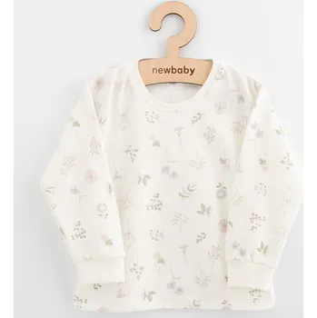 Dětské bavlněné tričko s dlouhým rukávem New Baby Kindergarten květinky Bílá 122 (6-7 let)