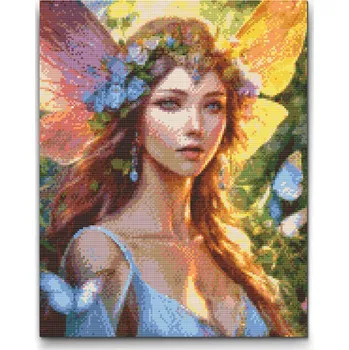 Diamantové malování Diamantové malování - Víla z lesa Velikost: 30x40cm, Rámování: Pouze srolované plátno, Diamanty: Kulaté