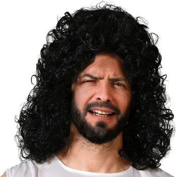Karnevalová paruka Falanzo Carnival Paruka kudrnaté vlasy Černá