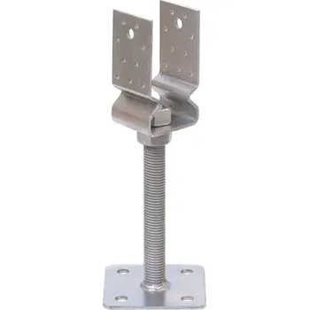 Patka pilíře stavitelná U 80x80 mm s prolisem, výška nožičky 200 mm, galvanicky zinek
