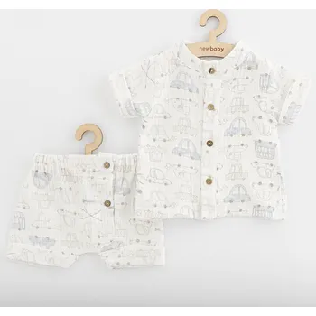 Kojenecká souprava Kojenecká mušelínová košile s kraťasy New Baby My Cars 68 (4-6m)