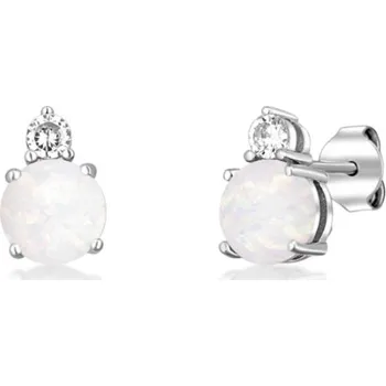 Náušnice Stříbrné opálové náušnice se zirkony