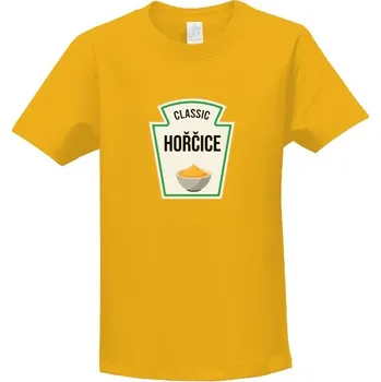 Pánská móda Tričko s potiskem Omáčky rodinná trička - hořčice dětské