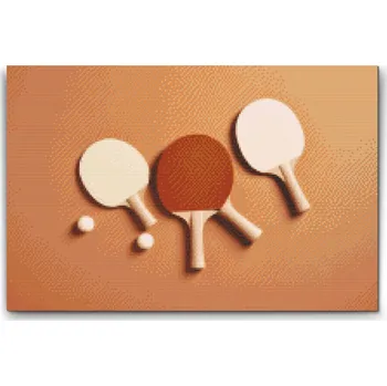 Diamantové malování Diamantové malování - Stolní tennis Velikost: 40x60cm, Rámování: Pouze srolované plátno, Diamanty: Kulaté