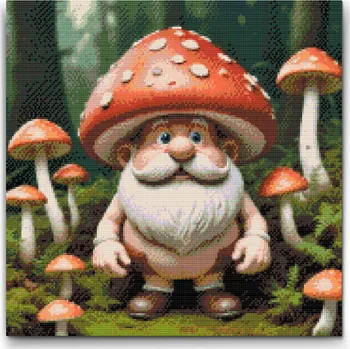 Diamantové malování Diamantové malování - Houbový dědeček Velikost: 50x50cm, Rámování: Pouze srolované plátno, Diamanty: Kulaté