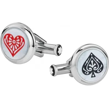 Módní doplněk MONTBLANC - Meisterstück Around the World in 80 Days Steel Spade - Manžetové knoflíčky