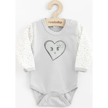 Kojenecký body Kojenecké bavlněné body s dlouhým rukávem New Baby Srdíčka 74 (6-9m)