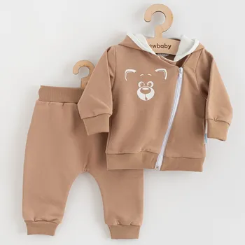 Kojenecká souprava Kojenecké tepláčky a mikinka New Baby Animals Bear béžová 68 (4-6m)