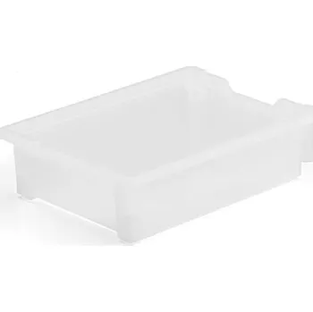 Úložný box Plastový box IDA, 427x312x75 mm, průhledný