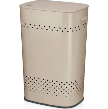 Koš na prádlo sedací Malaga kov béžový 39,5x29,5x57,5cm