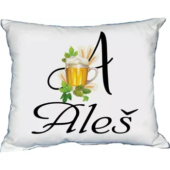 Dekorativní polštářek Moon River ALEŠ polštář s pánským jménem velikost 30x40 cm (polštářek pánské jméno )
