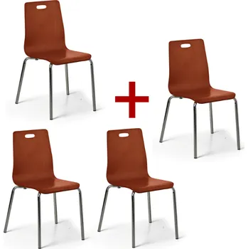 Nábytek Dřevěná jídelní židle BETTY 3+1 ZDARMA, ořech