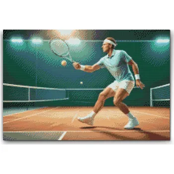 Diamantové malování Diamantové malování - Tenis Velikost: 40x60cm, Rámování: Pouze srolované plátno, Diamanty: Čtvercové