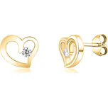 JVD Dámské stříbrné pozlacené peckové náušnice se zirkony na puzetku SVLE1612XH2GO00