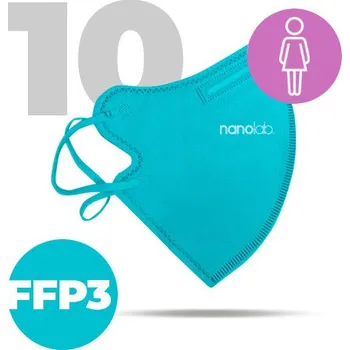 respirátor Nanolab 10 x Český bezpečný nano respirátor FFP3 dámský modrý vel M Varianta: uni