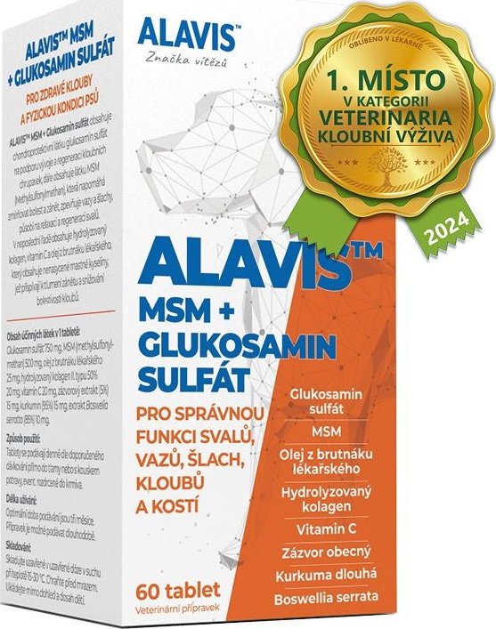 Alavis MSM + Glukosamin sulfát pro psy 60tbl