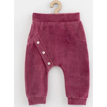 Kojenecké semiškové tepláčky New Baby Suede clothes růžovo fialová 86 (12-18m)