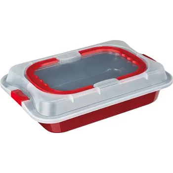 Plech na pečení Plech na pečení s víkem Burgundy Metallic Line 36,5x24,5x5,5 cm