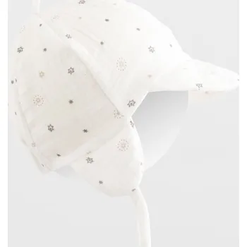 Kojenecká čepice Dětská letní mušelínová čepička s kšiltem New Baby Arthur 56/62