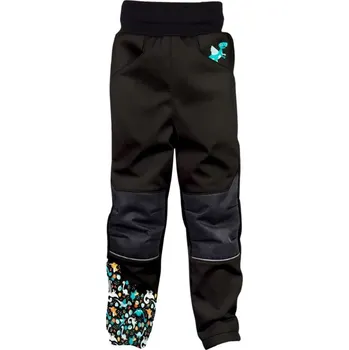 Dětské softshellové kalhoty zateplené černé DINO WAMU