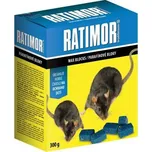 Ratimor parafínové bloky - jed na potkany, myší a krysy - vodě odolný 300 g. (RATIMOR - Návnada parafínové bloky 300 g RATIMOR BRODIFACOUM)